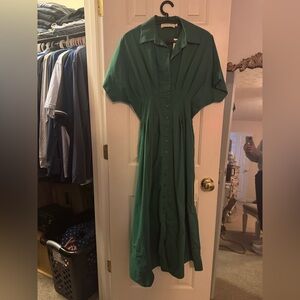 Anthropologie Exquise Tobie Shirt Dress Green Small NWT